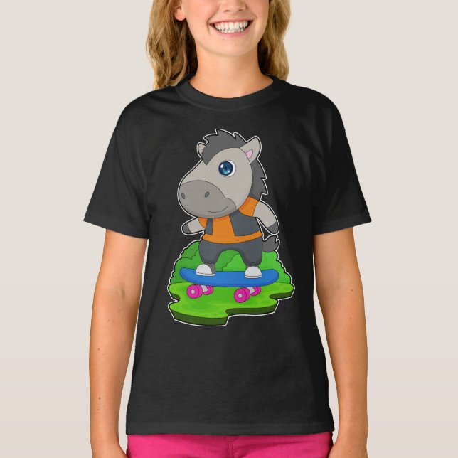 Horse Skater Skateboard T-Shirt (Front)