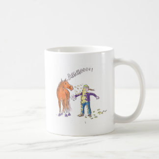 Horse Sneezes Funny cartoon Coffee Mug