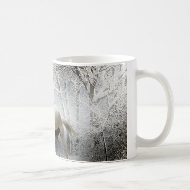 Horse Snow Forest coffee Pets Coffee Mug (Right)