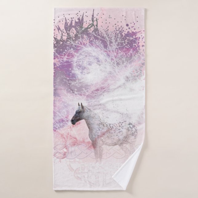 Horse Snow Storm Bath Towel (Bath Towel)