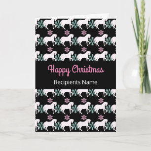 Horse Snowflake Happy Christmas Card