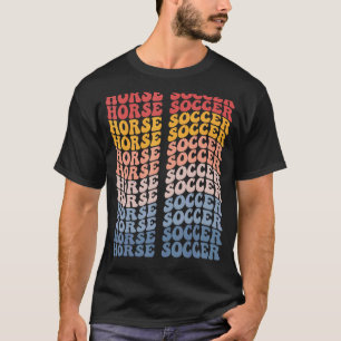 Horse Soccer Groovy Retro Sports T-Shirt