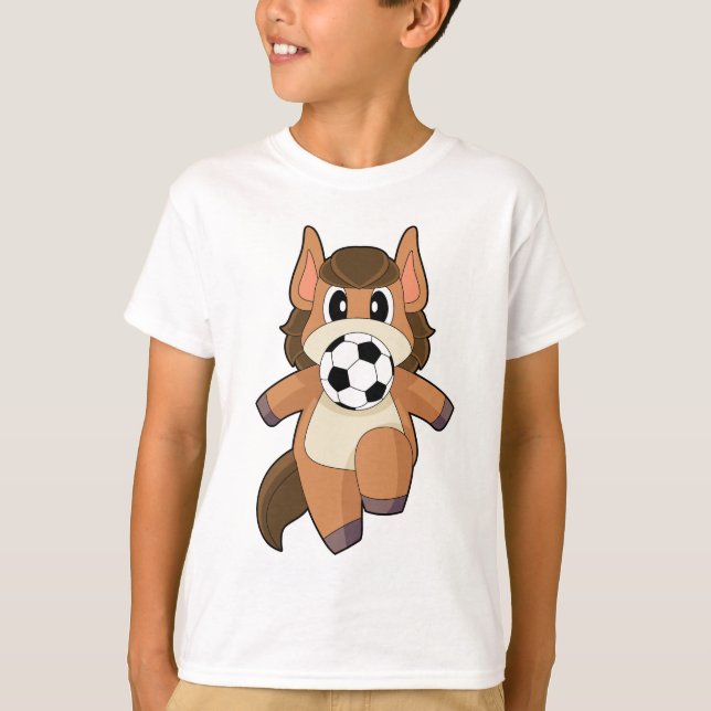 Horse Soccer player Soccer T-Shirt (Front)