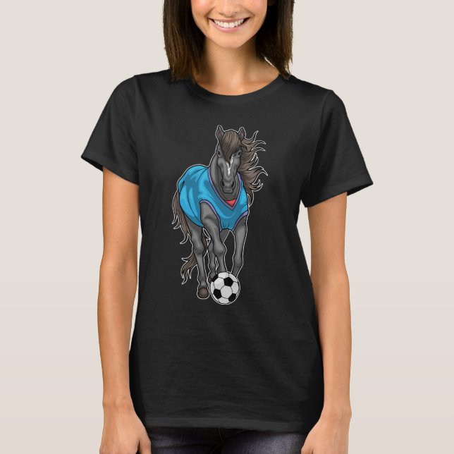 Horse Soccer player Soccer T-Shirt (Front)