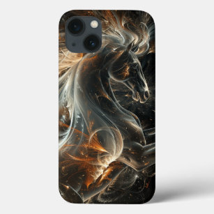 Horse Spirit Silhouette Modern Abstract Fractal Case-Mate iPhone Case