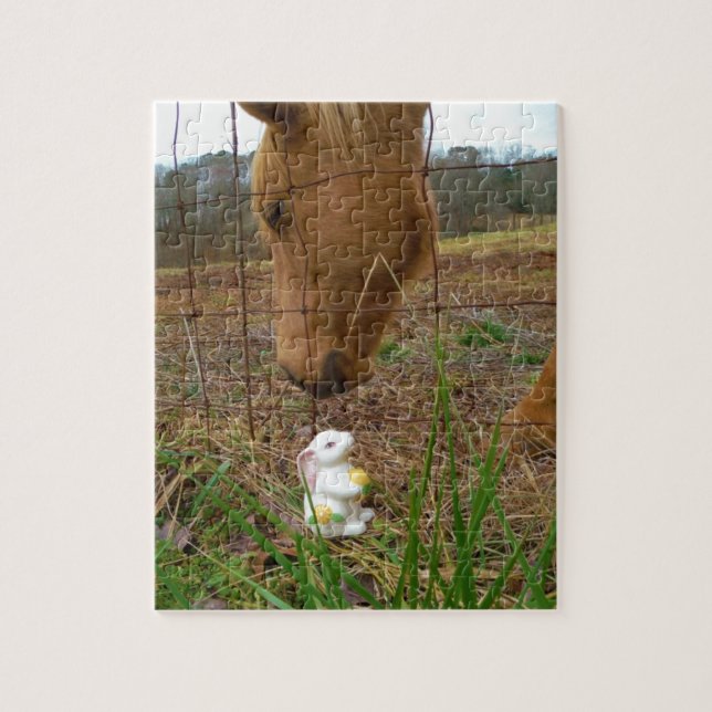 horse & Spring flower Bunny Jigsaw Puzzle (Vertical)