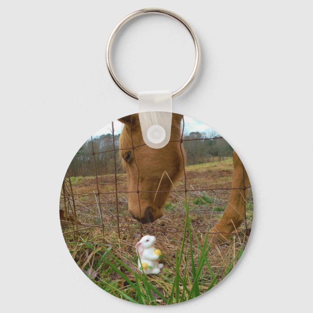 horse & Spring flower Bunny Key Ring (Front)