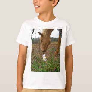 horse & Spring flower Bunny T-Shirt