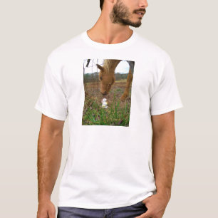 horse & Spring flower Bunny T-Shirt