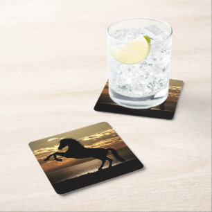 horse square paper coaster
