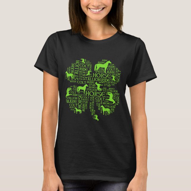 Horse St. Patrick's Day Iri-shirt - Clover Tee  (Front)