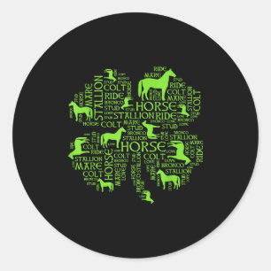 Horse St. Patrick's Day Iri-shirt - Clover Tee Classic Round Sticker