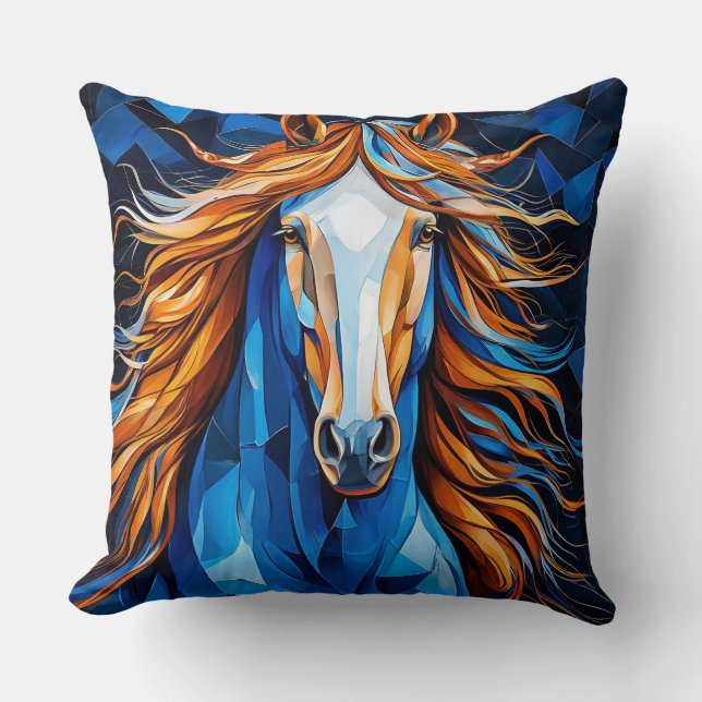 Horse Stained Glass Cushion (Front)