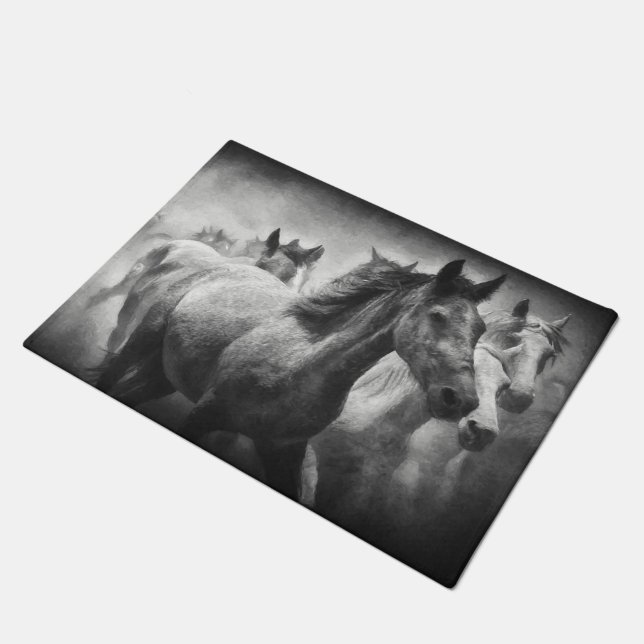 Horse Stampede Doormat (Angled)