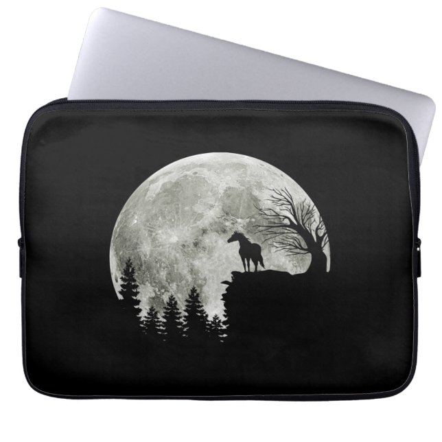 Horse Standing On Mountain Halloween Holiday Gift Laptop Sleeve (Front)