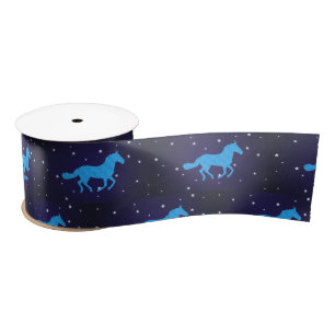 Horse Starry Night   Satin Ribbon