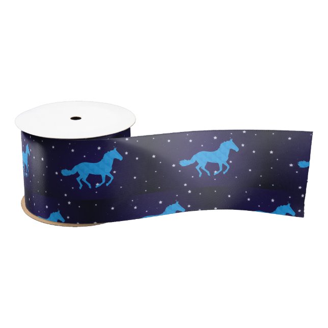 Horse Starry Night   Satin Ribbon (Spool)