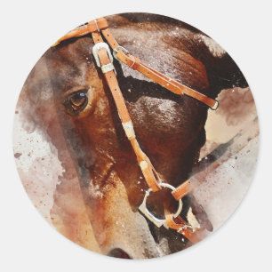 horse stationery classic round sticker