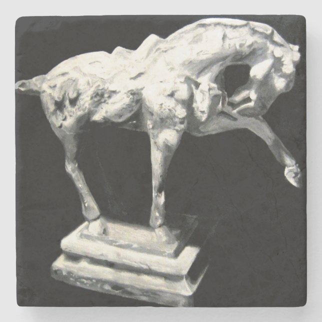Horse Statuette Stone Coaster (Front)