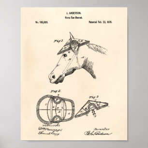 Horse Sunbonnet 1870 Patent Art Old Peper Poster