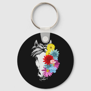 Horse Sunflower Cute Horseback Riding Flower Lover Key Ring