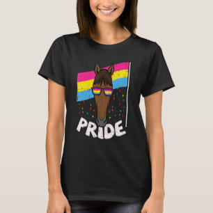 Horse Sunglasses Pansexual Flag Pride Stuff Pan Lg T-Shirt