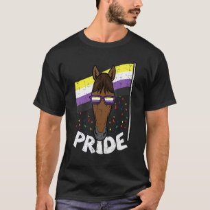 Horse Sunglasses Pride Nonbinary Flag Non Binary E T-Shirt