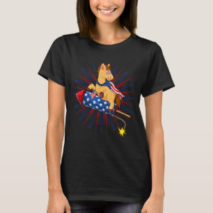 Horse Sunglasses Riding Firecracker Costume 4th Of T-Shirt