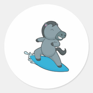 Horse Surfer Water sports Classic Round Sticker