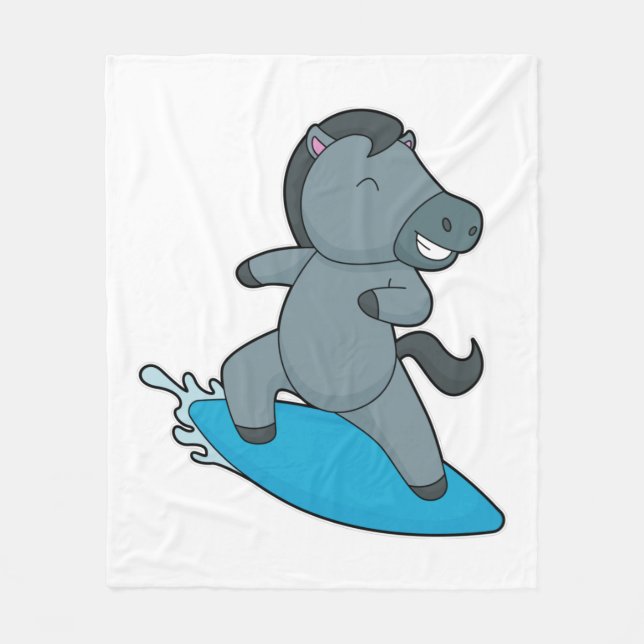 Horse Surfer Water sports Fleece Blanket (Front)