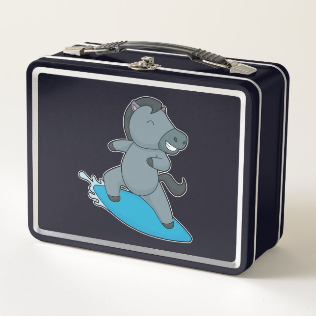 Horse Surfer Water sports Metal Lunch Box (Front)