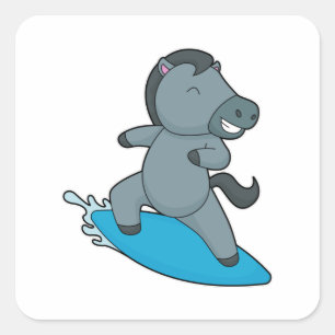 Horse Surfer Water sports Square Sticker