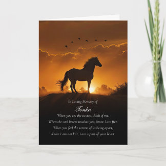 Horse Sympathy Condolences Loss of Horse's Name Card