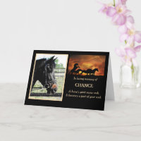 Horse Sympathy Custom Photo and Name Memorial Card