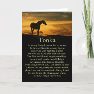 Horse Sympathy Loss of Horse Custom Name Card