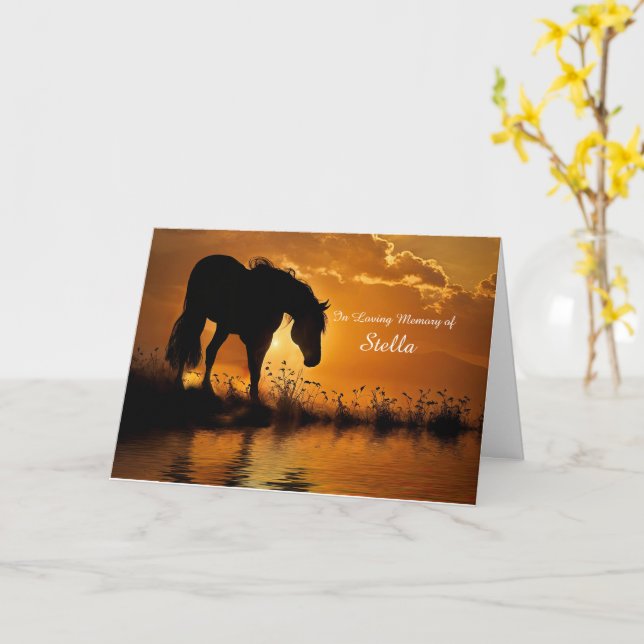 Horse Sympathy Loss of Horse Putting Down Name Card (Yellow Flower)