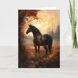 Horse Sympathy Peaceful Sunset Equestrian Card