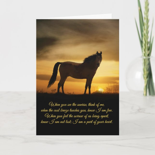 Horse Sympathy Spiritual Poem Card (Front)