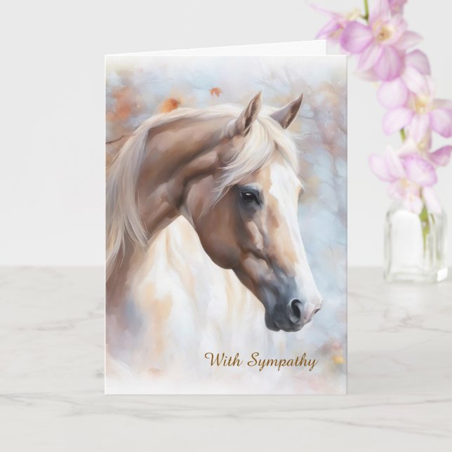 Horse Sympathy with Beautiful Horse Condolences Card (Orchid)
