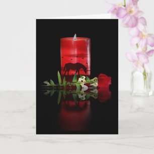 Horse Sympathy With Lit Memorial Candle Card