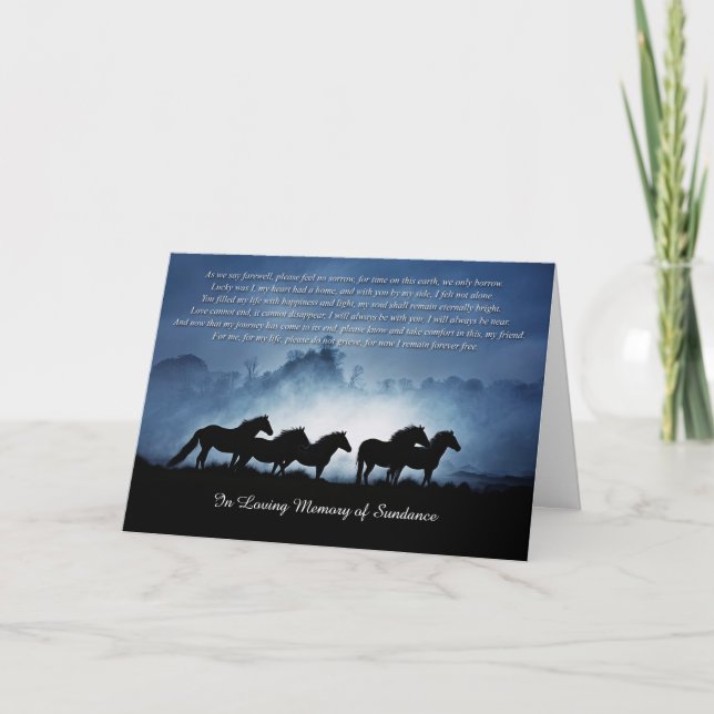 Horse Sympathy with Spiritual Poem Custom Name Card (Front)