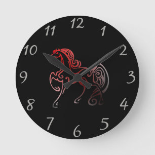 Horse Tails Round Clock