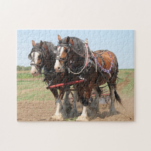Horse Team Farm Animal Jigsaw Puzzle (Horizontal)