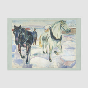 Horse Team in Snow by Edvard Munch Tissue Paper