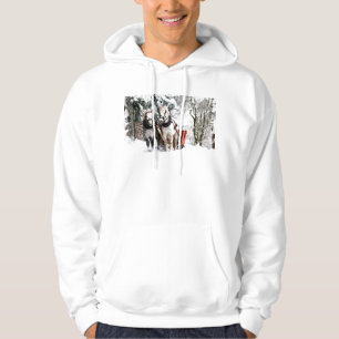 Horse Team Sleigh Ride Through Snowy Woods Hoodie