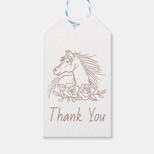Horse Thank You Equestrian Horses Pony Western Gift Tags