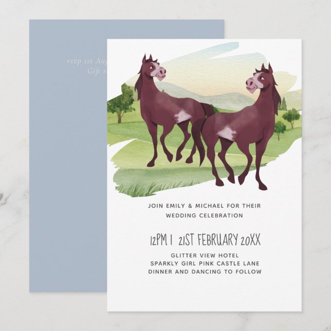 Horse Themed Country Western Rustic Wedding (Front/Back)