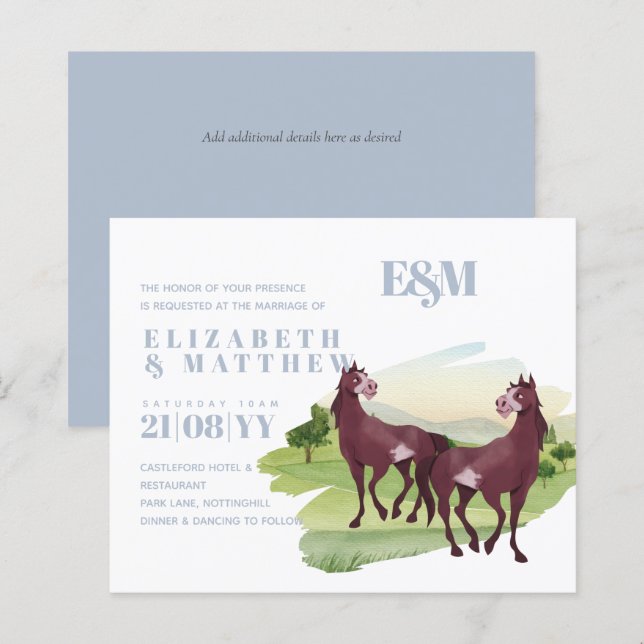 Horse Themed Country Western Rustic Wedding (Front/Back)