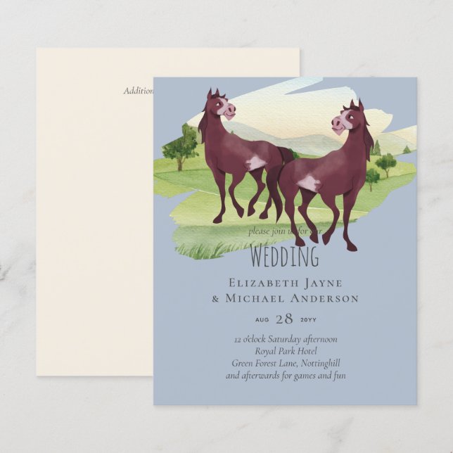 Horse Themed Country Western Rustic Wedding (Front/Back)