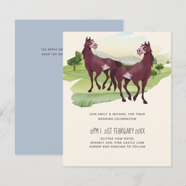 Horse Themed Country Western Rustic Wedding (Front/Back)